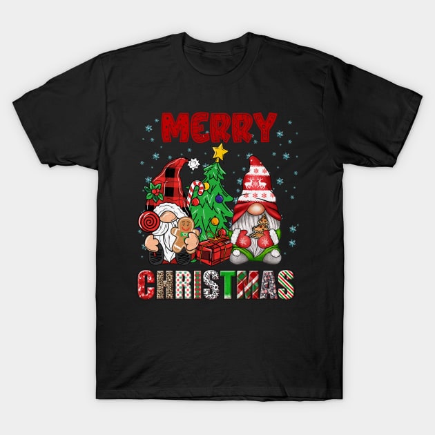 Merry Christmas Gnome Family Funny Xmas Tree Women Men Kids T-Shirt by JennyArtist